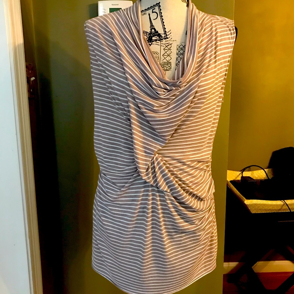 Beige & White striped Top